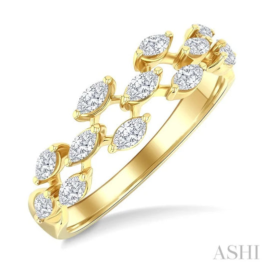Marquise Shape Scatter Diamond Fashion Band