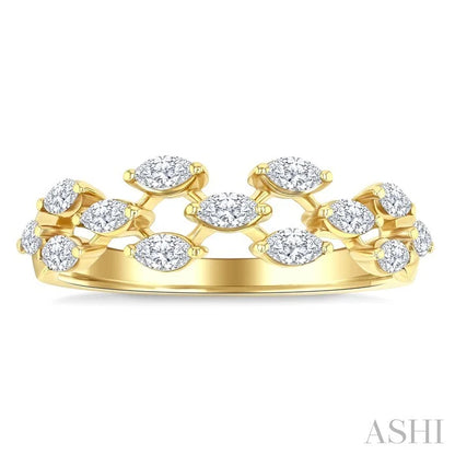 Marquise Shape Scatter Diamond Fashion Band