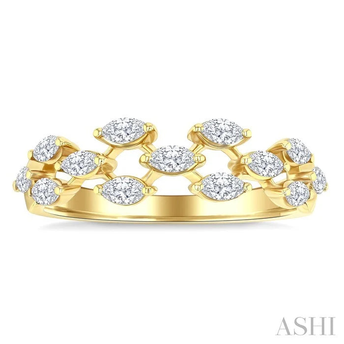 Marquise Shape Scatter Diamond Fashion Band