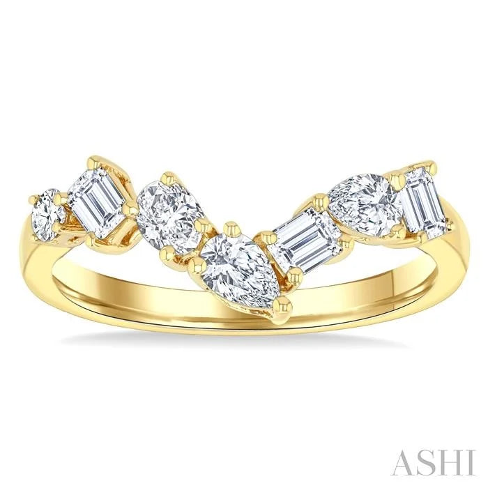 Chevron Mixed Shape Diamond Fashion Band