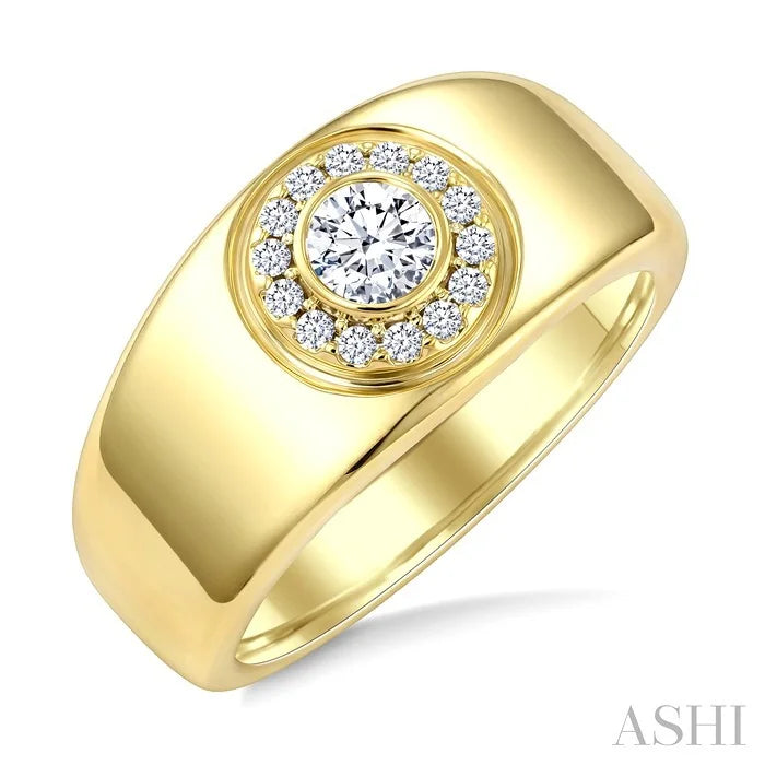 Aeris Gold Round Shape Diamond Fashion Ring
