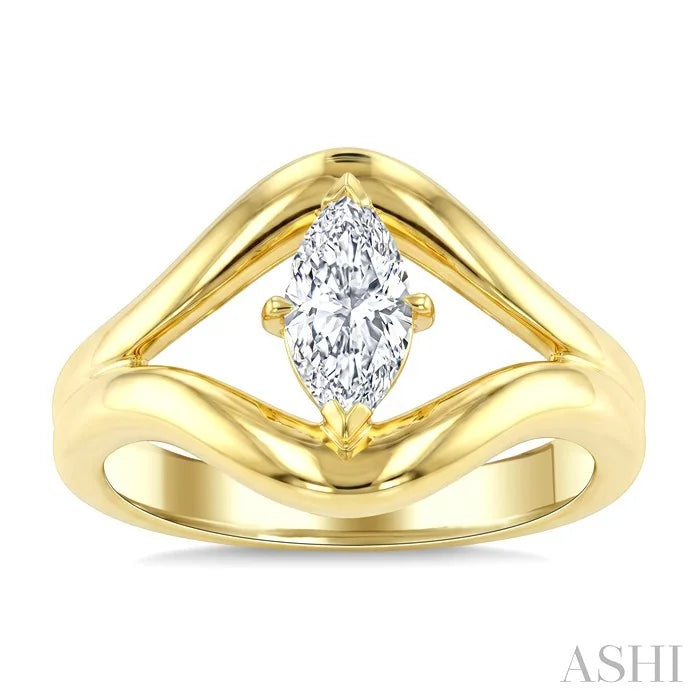 Aeris Gold Marquise Shape Diamond Solitaire Ring