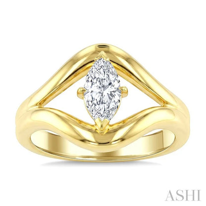 Aeris Gold Marquise Shape Diamond Solitaire Ring