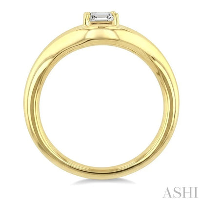 Aeris Gold Emerald Shape Diamond Solitaire Ring