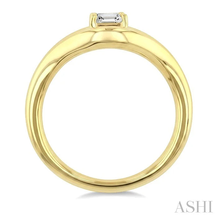 Aeris Gold Emerald Shape Diamond Solitaire Ring