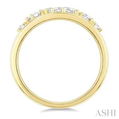 Mixed Shape Diamond Fashion Wide Band