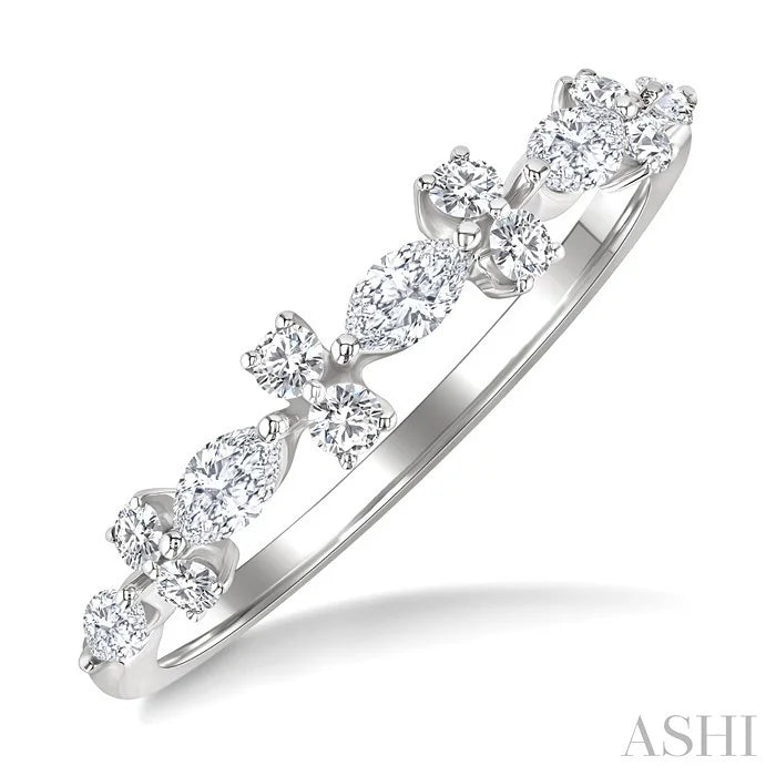 Marquise Shape Scatter Diamond Fashion Band