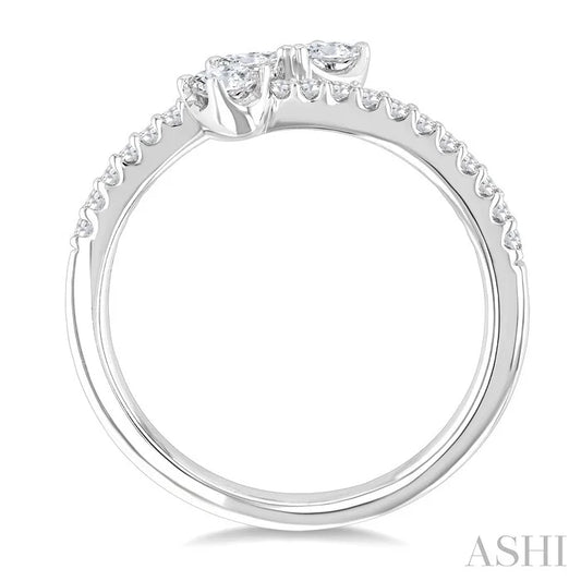 3 Stone Mixed Shape Diamond Fashion Open Ring
