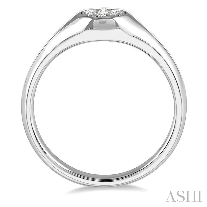 Round Shape Lovebright Essential Diamond Signet Ring