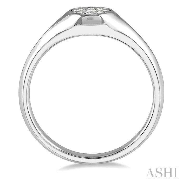 Round Shape Lovebright Essential Diamond Signet Ring