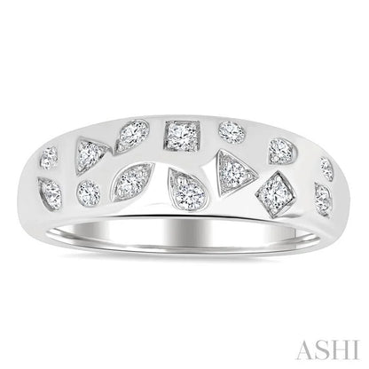 Mixed Shape Diamond Mosaic Fashion Wide Band