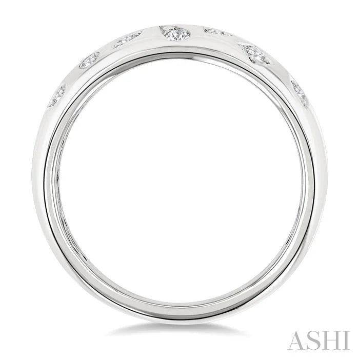 Mixed Shape Diamond Mosaic Fashion Wide Band