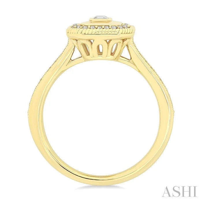 Emerald Shape Art Deco Diamond Fashion Ring
