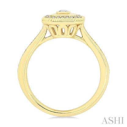 Emerald Shape Art Deco Diamond Fashion Ring