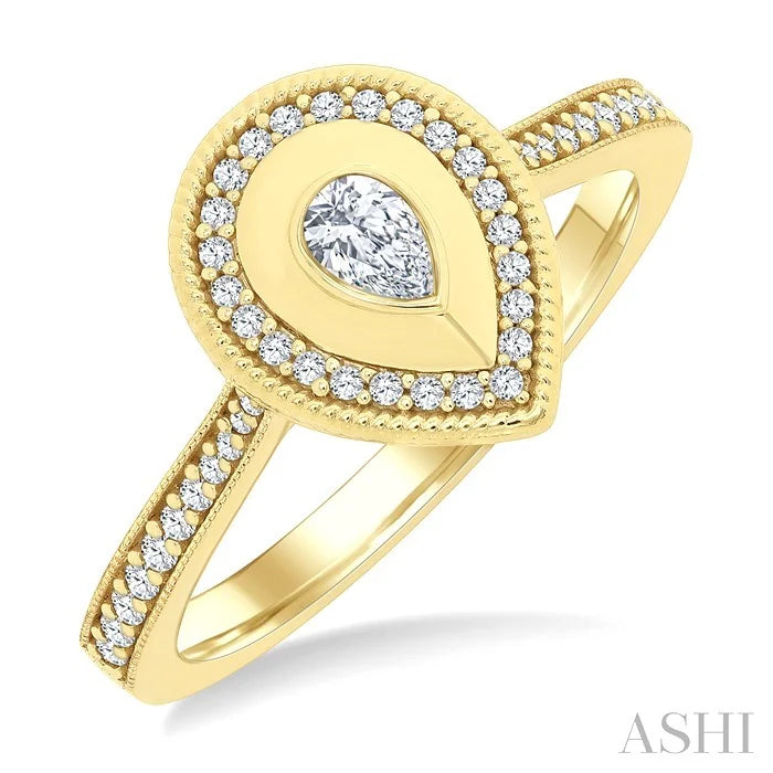 Pear Shape Art Deco Diamond Fashion Ring