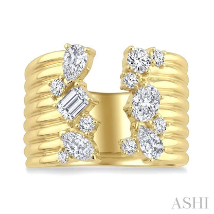 Mixed Shape Diamond Fashion Wide Band