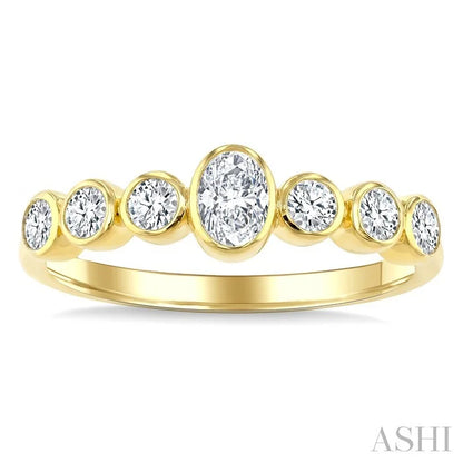 Oval Shape Bezel Diamond Fashion Band