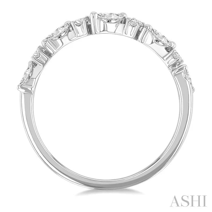 Marquise Shape Scatter Diamond Fashion Band
