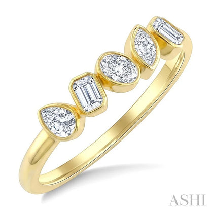 Mixed Shape Diamond Fashion Bar Ring