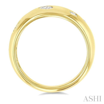 Mixed Shape Diamond Mosaic Fashion Wide Band