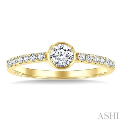 Round Shape Bezel Set Diamond Ring