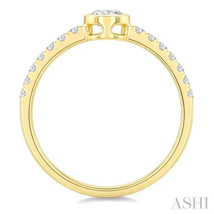 Round Shape Bezel Set Diamond Ring