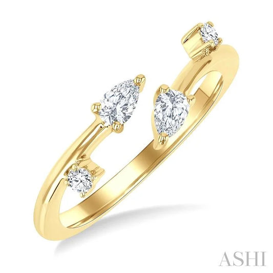Pear Shape Diamond Fashion Open Ring