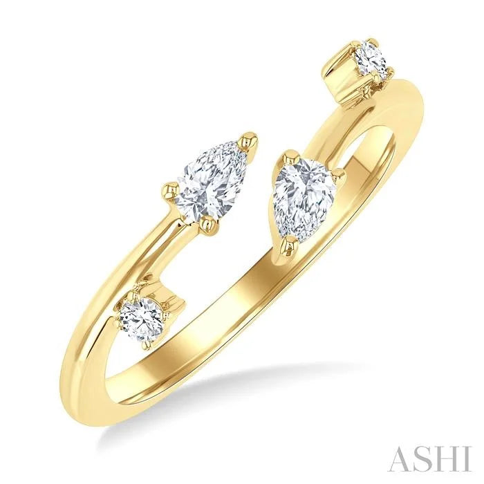 Pear Shape Diamond Fashion Open Ring