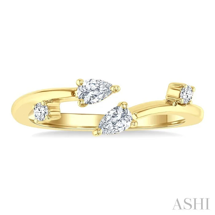 Pear Shape Diamond Fashion Open Ring