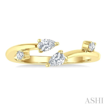 Pear Shape Diamond Fashion Open Ring