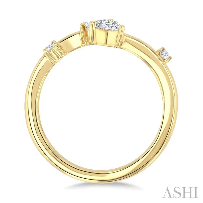 Pear Shape Diamond Fashion Open Ring