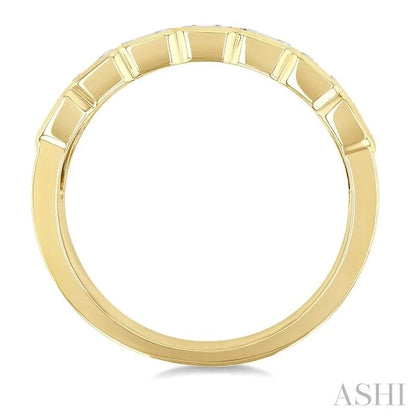 Bold Emerald Shape Bezel Set Diamond Fashion Wide Band