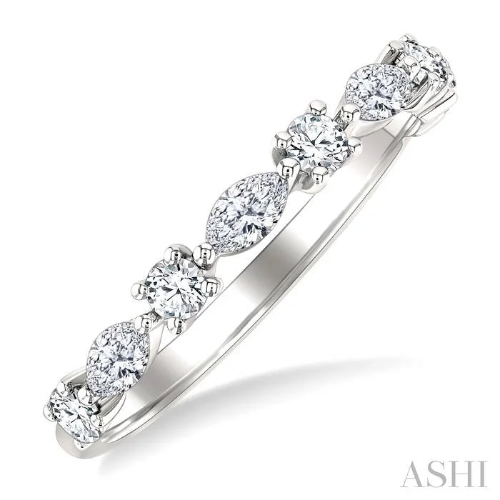 Marquise Shape Scatter Diamond Fashion Band