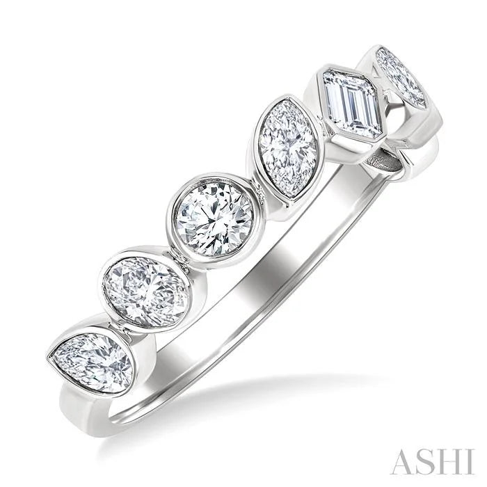Mixed Shape Bezel Set Diamond Fashion Band