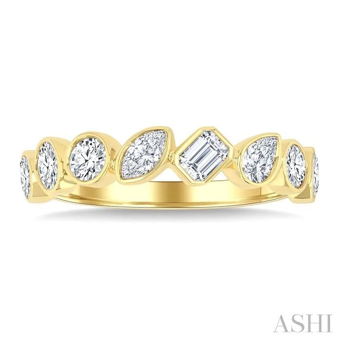 Mixed Shape Bezel Set Diamond Fashion Band