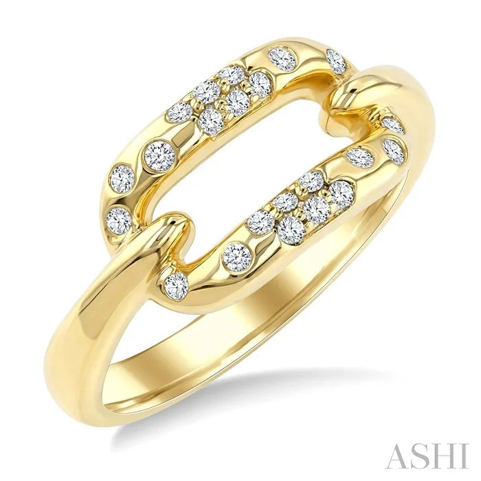 Aeris Gold Paperclip Mosaic Diamond Fashion Ring