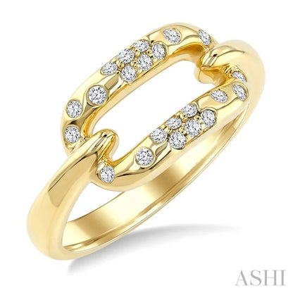 Aeris Gold Paperclip Mosaic Diamond Fashion Ring