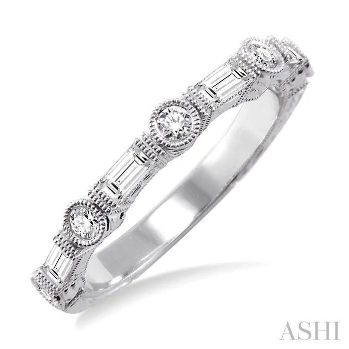Stackable Baguette Diamond Wedding Band