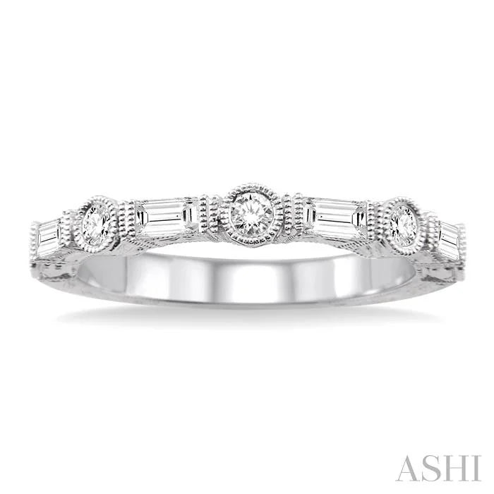 Stackable Baguette Diamond Wedding Band
