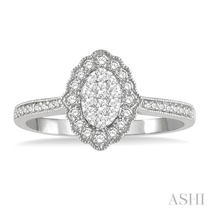 Oval Shape Halo Lovebright Diamond Ring