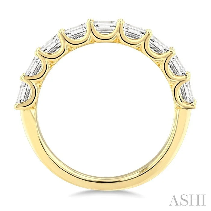 Emerald Shape 2-Row Diamond Fashion Band