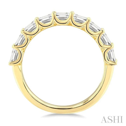 Emerald Shape 2-Row Diamond Fashion Band