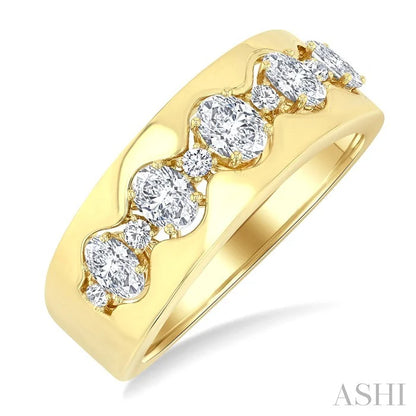 Oval Shape 5 Stone Diamond Fashion Band