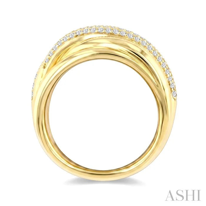 Aeris Gold Twisted Diamond Fashion Ring