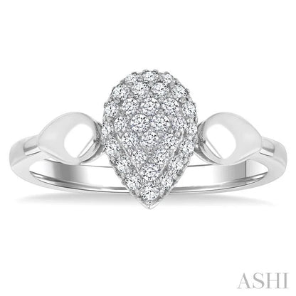 Pave-Set Pear Shape Diamond Fashion Ring