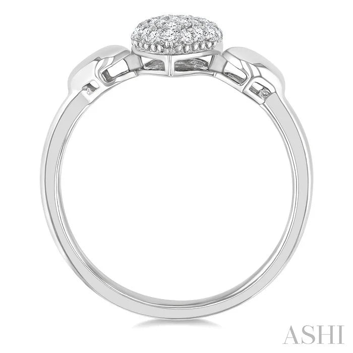 Pave-Set Pear Shape Diamond Fashion Ring