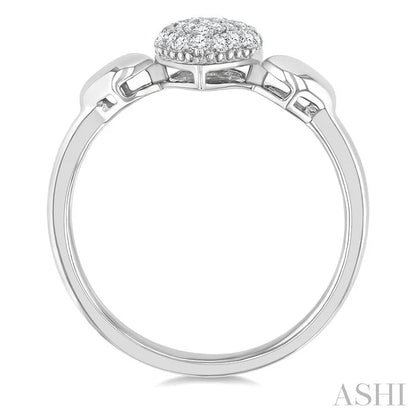 Pave-Set Pear Shape Diamond Fashion Ring