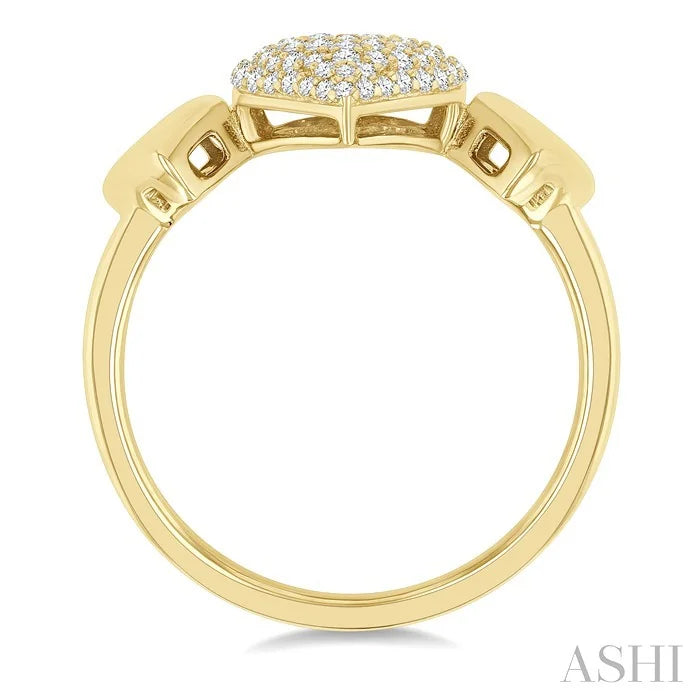 Pave-Set Heart Shape Diamond Fashion Ring