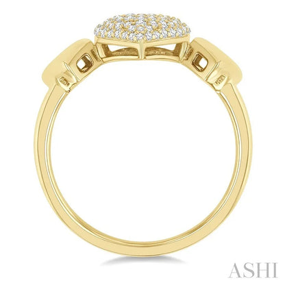 Pave-Set Heart Shape Diamond Fashion Ring
