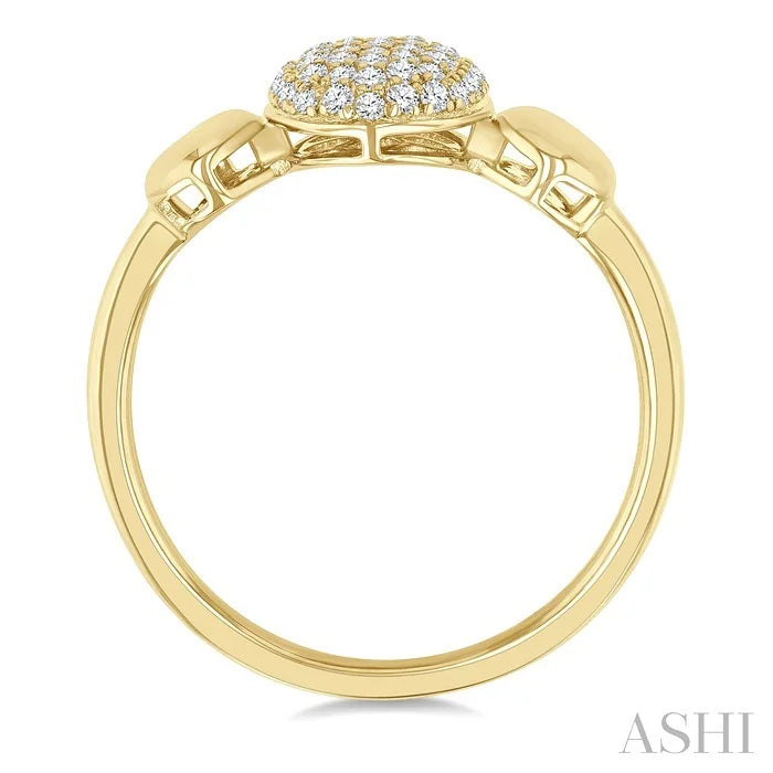 Pave-Set Oval Shape Diamond Fashion Ring